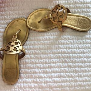 Tory Burch Gold Miller Sandals